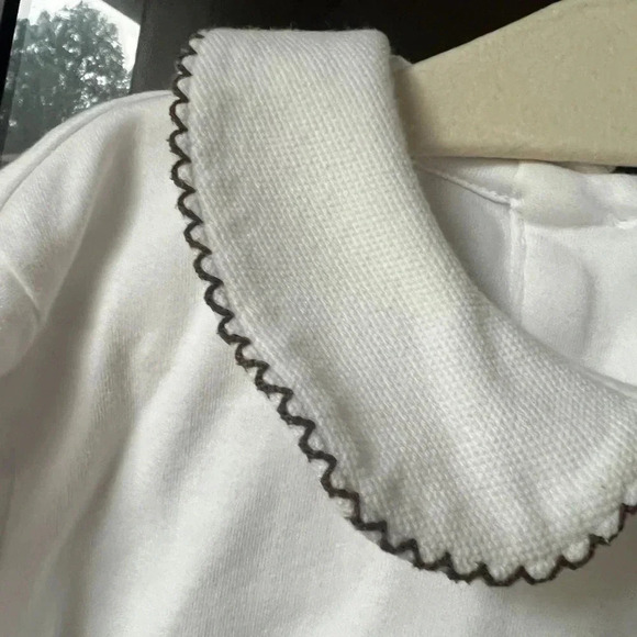 Bella bliss Top long sleeve Pima cotton toddler girl PeterPan collar embroidered - Picture 3 of 9